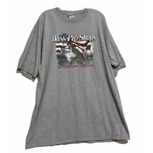 Bass Pro Shops An American Tradition Mens Gray T-Shirt Short Sleeve Size 3XL